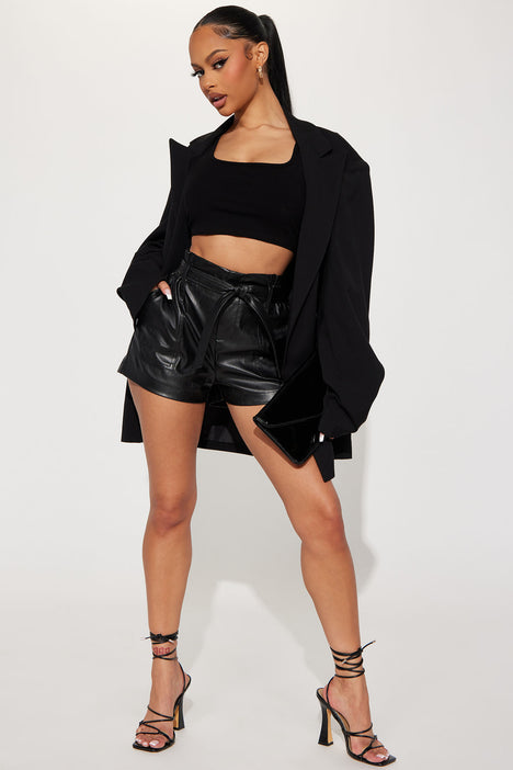 Out And About Faux Leather Short Black Fashion Nova Shorts