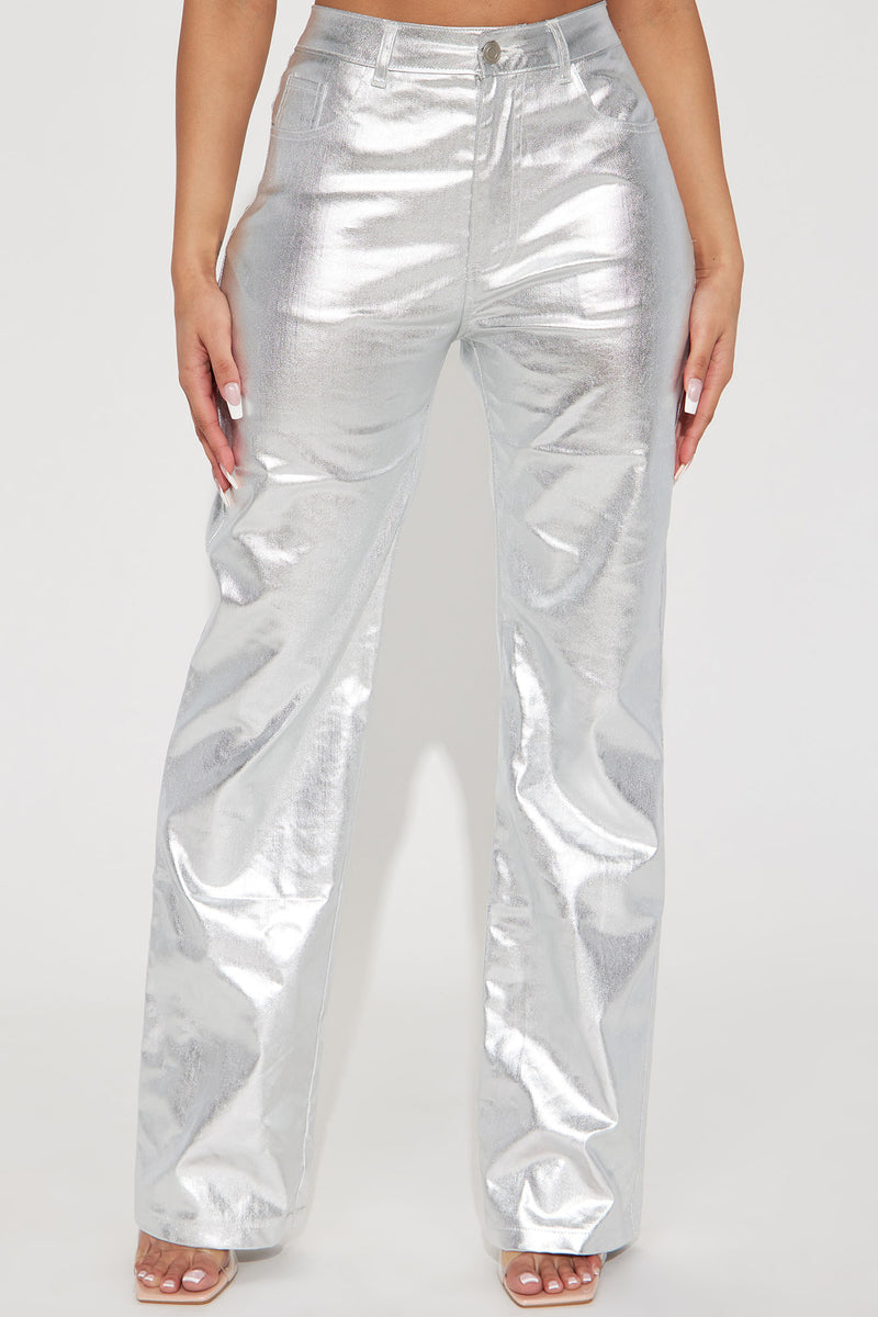 Give Me Space Metallic Pant - Silver | Fashion Nova, Pants | Fashion Nova