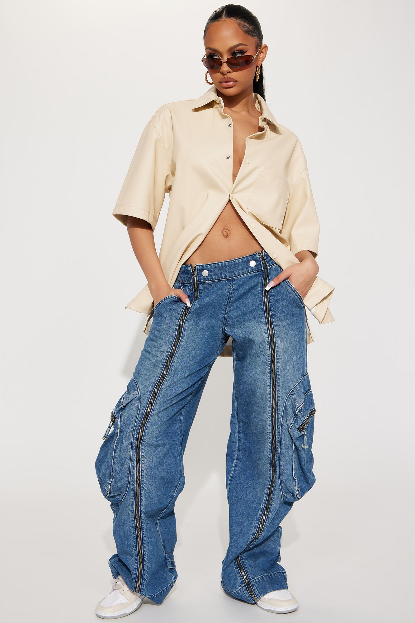 Non baggy jeans top