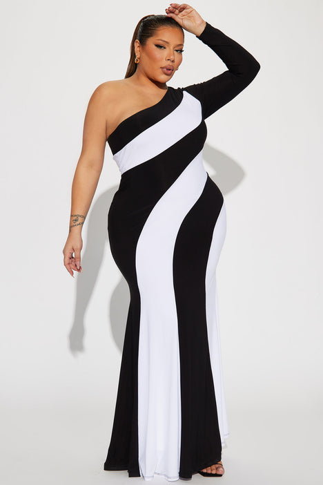 Maurine Maxi Dress Black White
