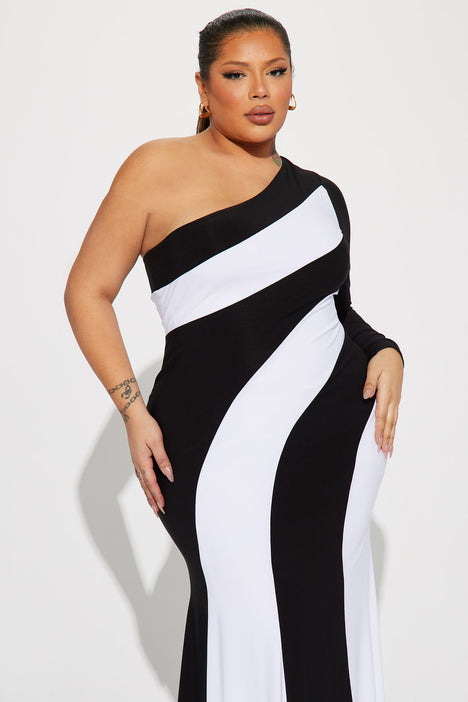 Maurine Maxi Dress Black White
