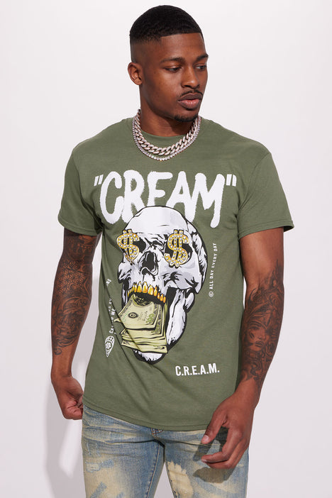 Cream All Day Short Sleeve Tee Sage Fashion Nova Mens Graphic