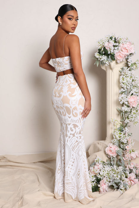 Chantelle Sequin Skirt Set White Fashion Nova Matching Sets