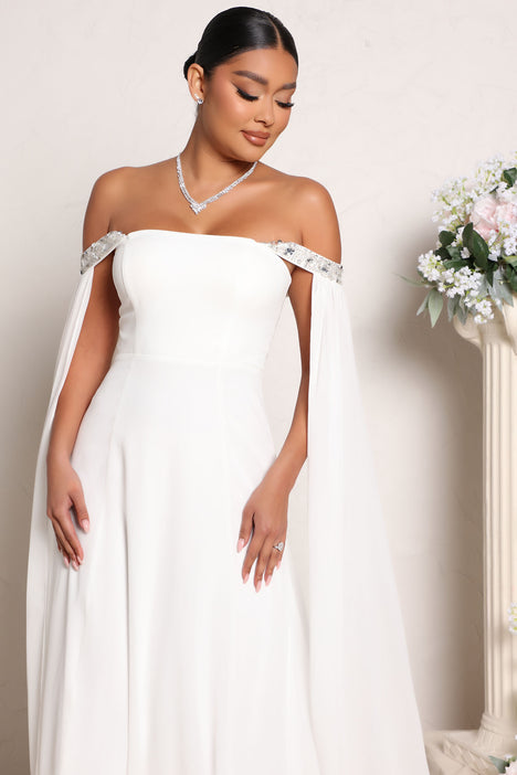 World Class Cape Sleeve Maxi Dress White