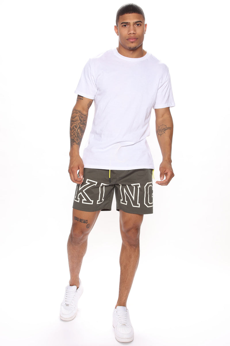 King Nylon Shorts - Olive | Fashion Nova, Mens Shorts | Fashion Nova