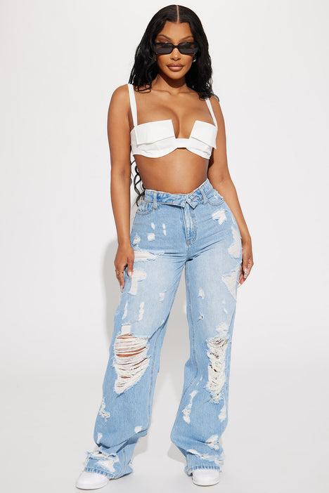 Fashion nova discount denim crop top