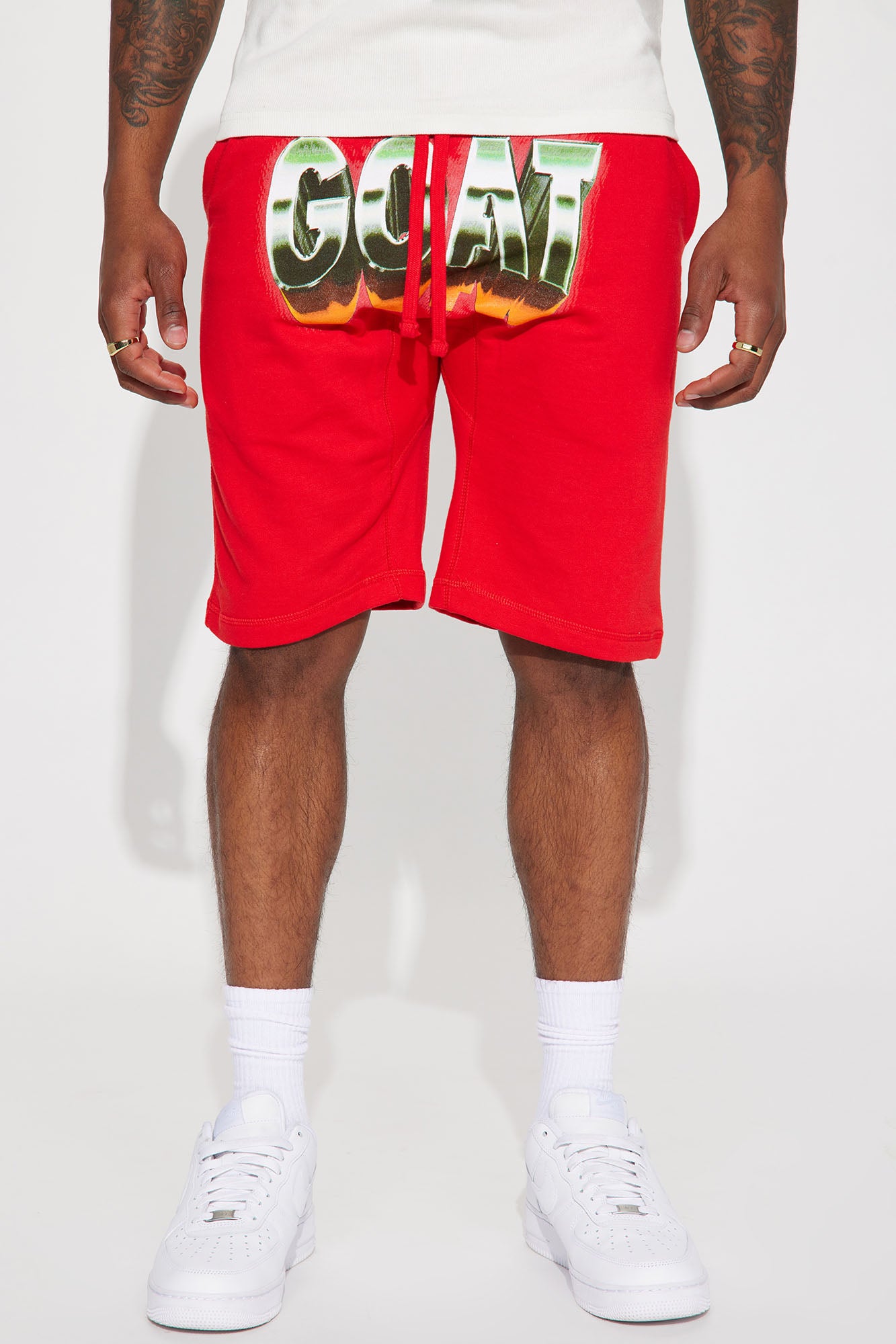 Can t Stop The GOAT Shorts Red Fashion Nova Mens Fleece