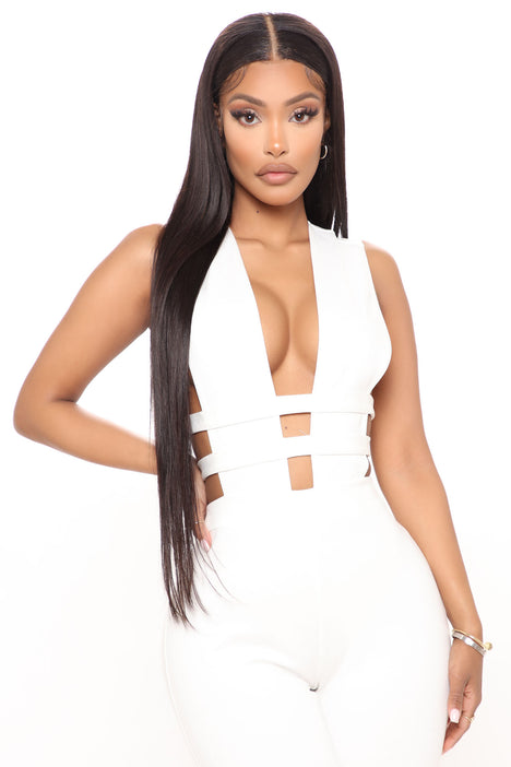 Dotted line jumpsuit fashion nova on sale