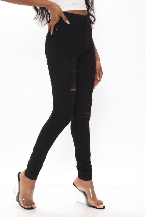 Black ripped skinny jeans fashion nova top