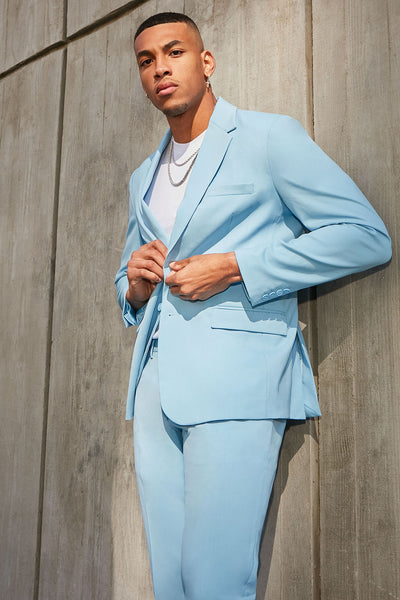 The Modern Stretch Suit Jacket Light Blue Fashion Nova Mens