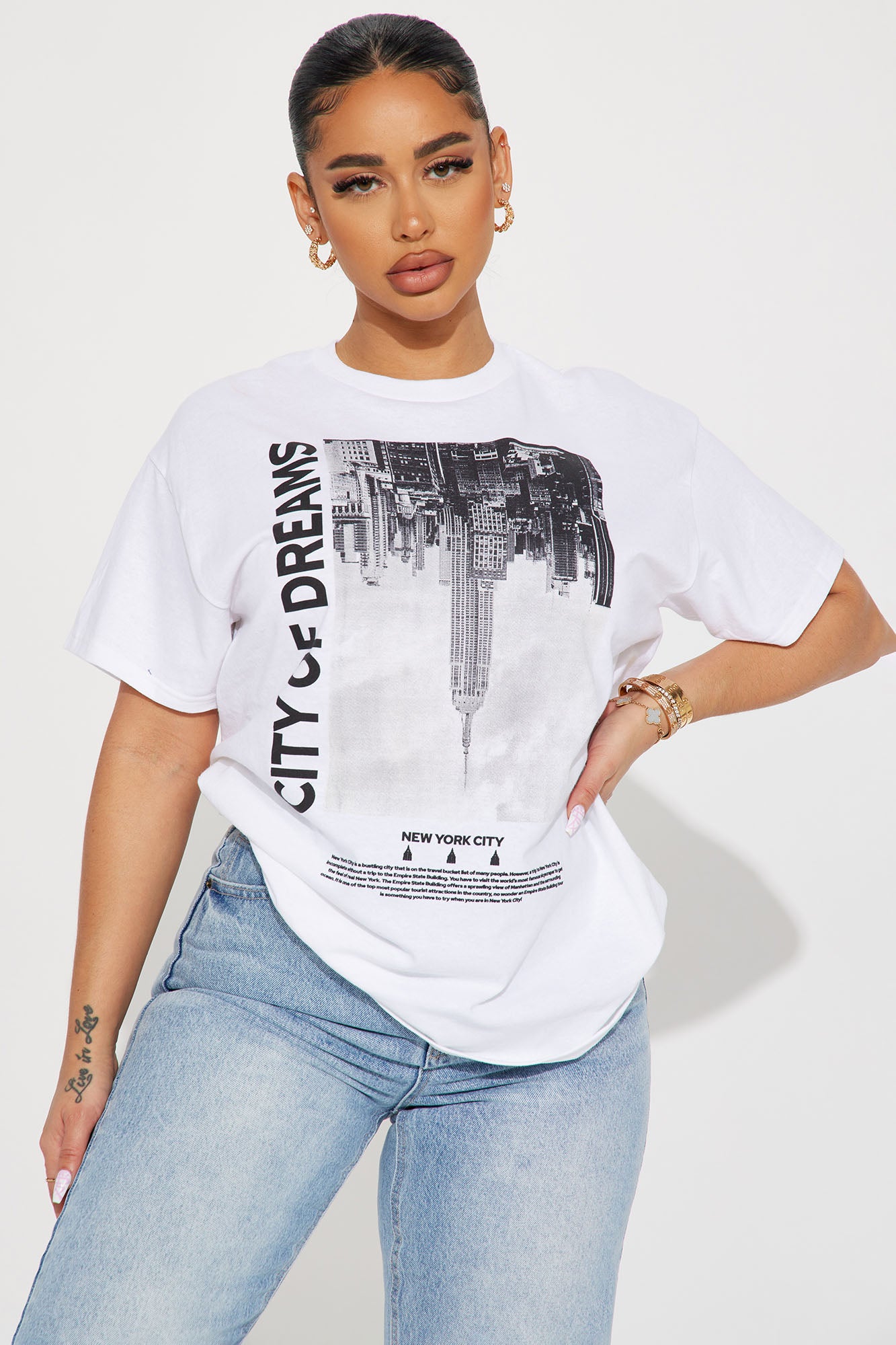 White sales graphic tees