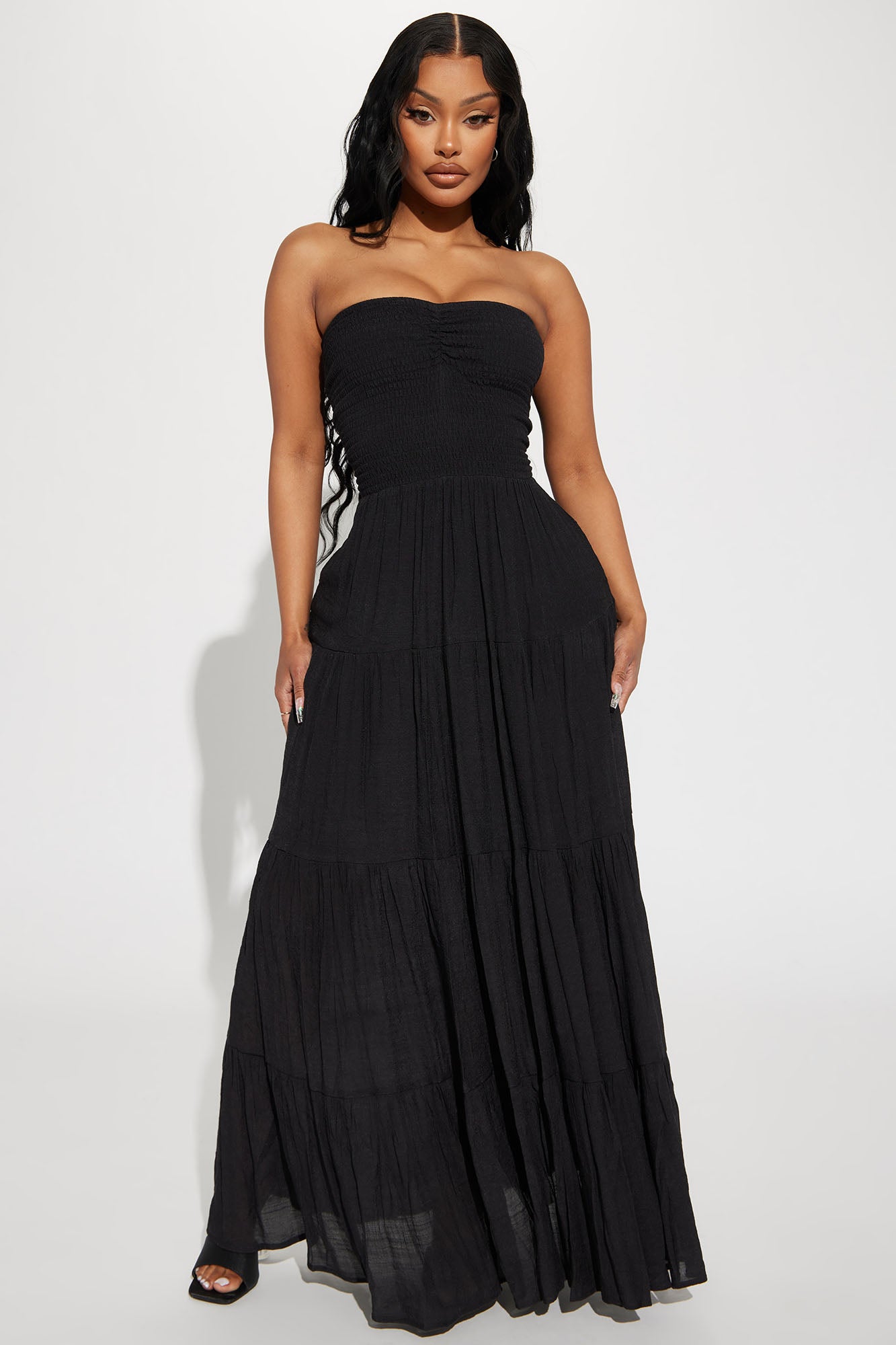 Strapless maxi dresses casual top
