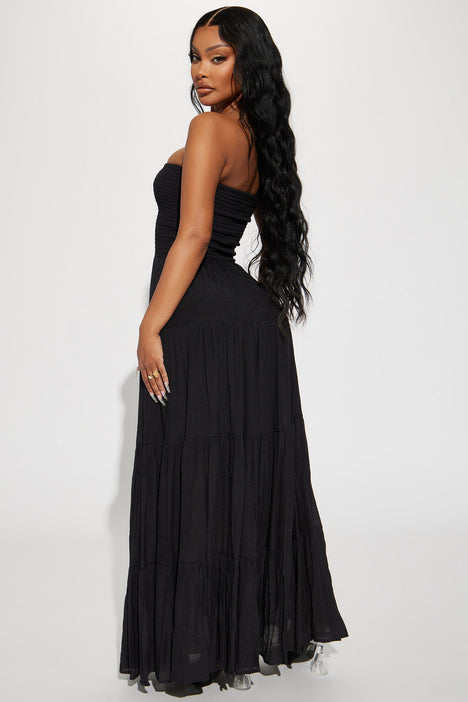 Almafi Coast Maxi Dress Black