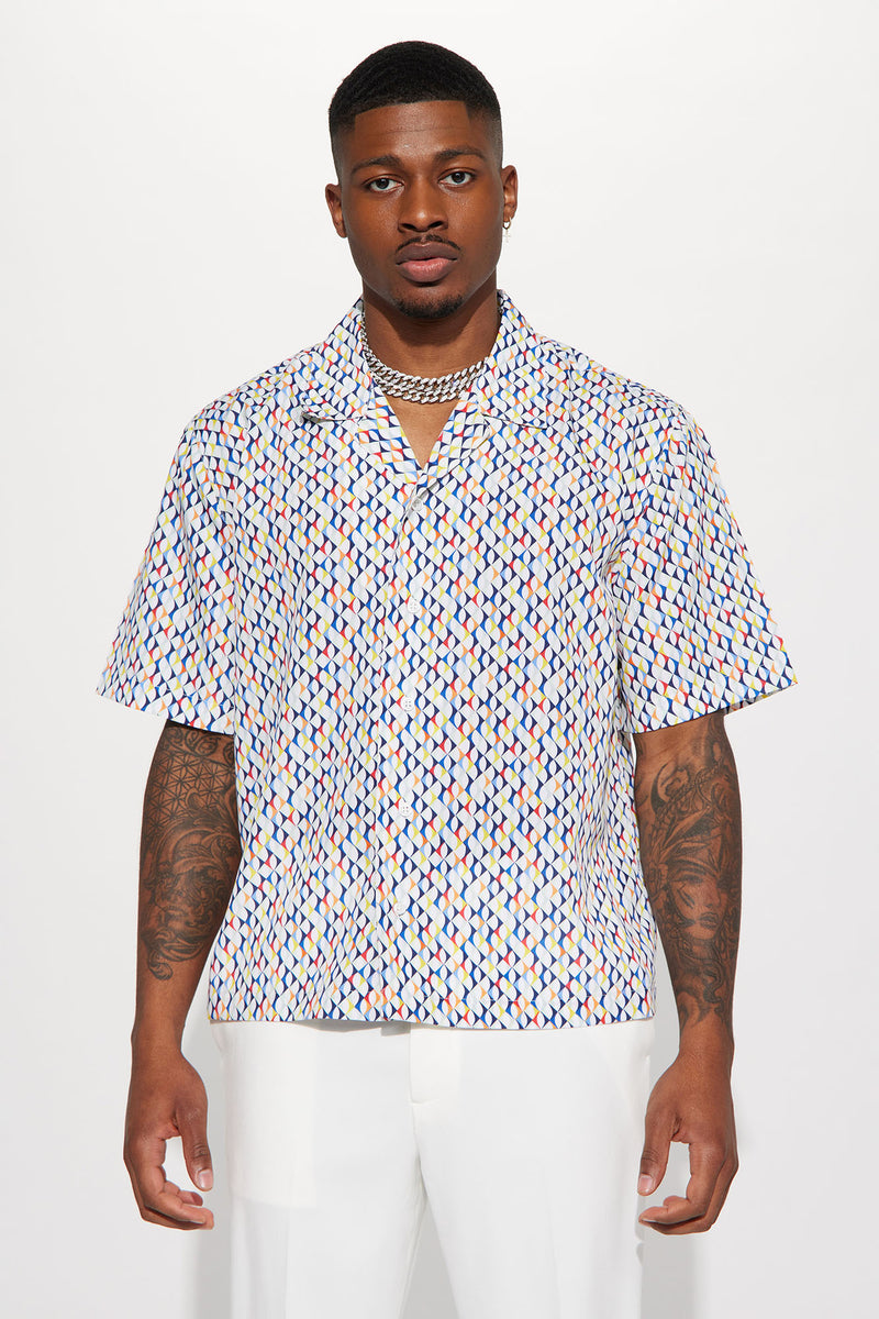 Scaled Up Short Sleeve Button Up - Multi Color | Fashion Nova, Mens ...