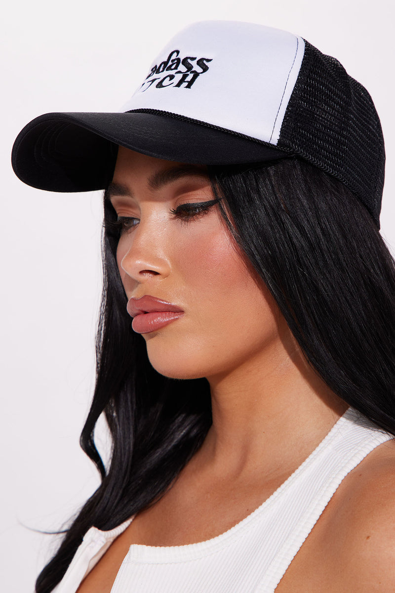 Badass Bitch Trucker Hat - Black | Fashion Nova, Accessories | Fashion Nova