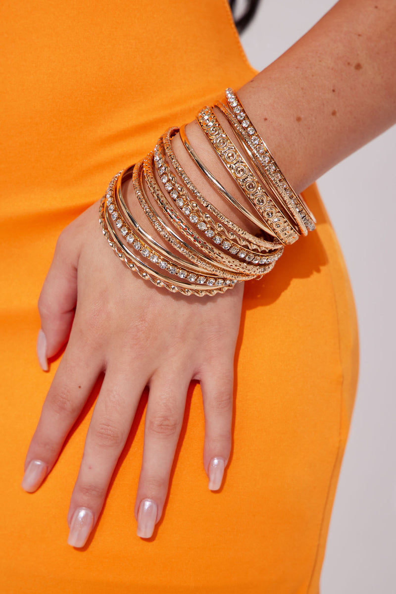 Summer Baby 14 Piece Bangle Set Gold Fashion Nova, Jewelry