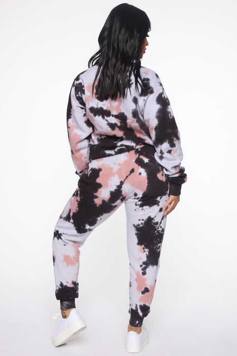 It s A Lifestyle Tie Dye Jogger Mauve Combo Fashion Nova