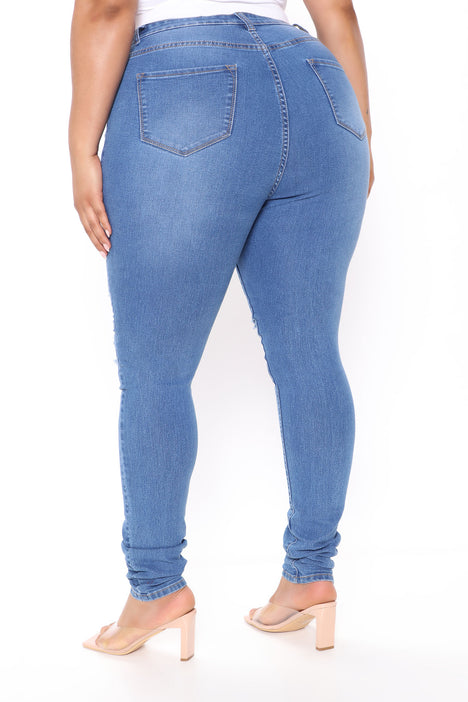 Tall Tempe Distressed Jeans Medium Blue Wash Fashion Nova