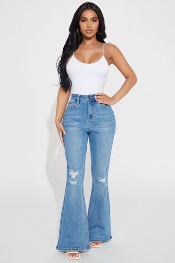 Petite As You Please Ripped Straight Leg Jeans Light Blue Wash