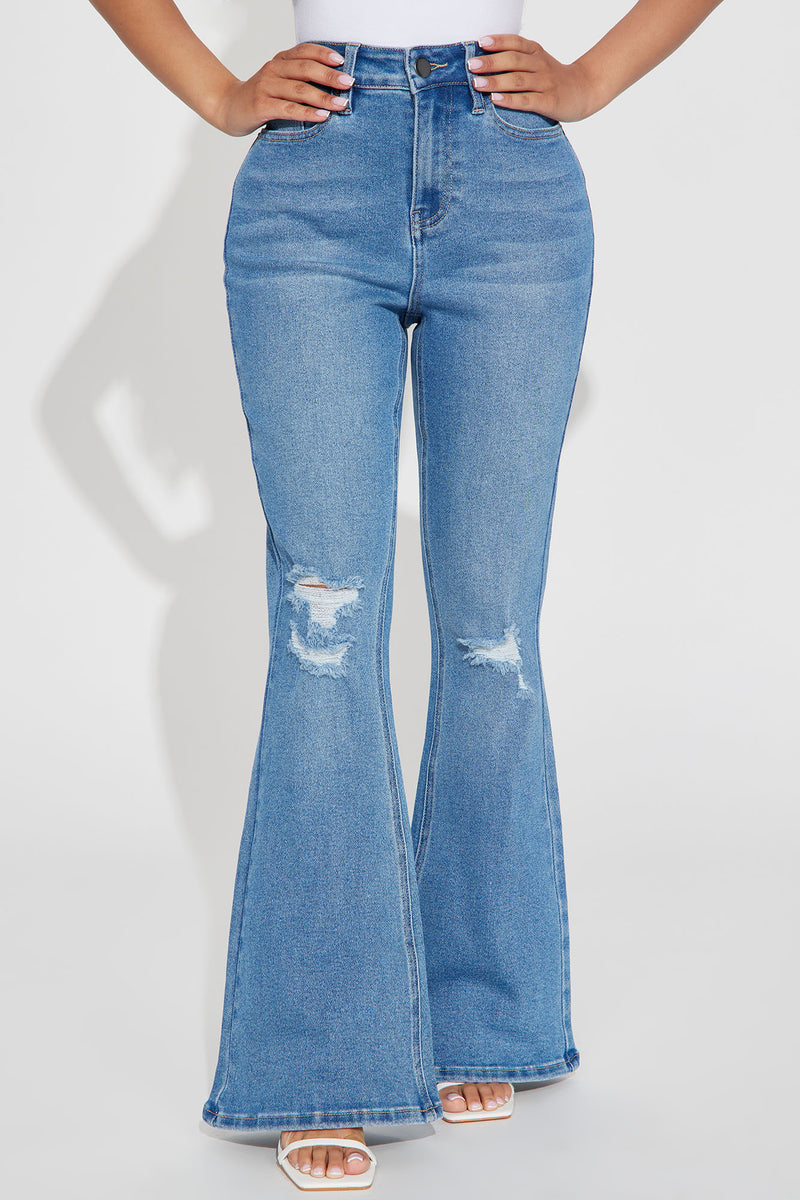 Petite Girl Bye High Rise Flare Jeans - Light Blue Wash | Fashion Nova ...