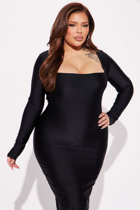 Resist Temptation Midi Dress Black