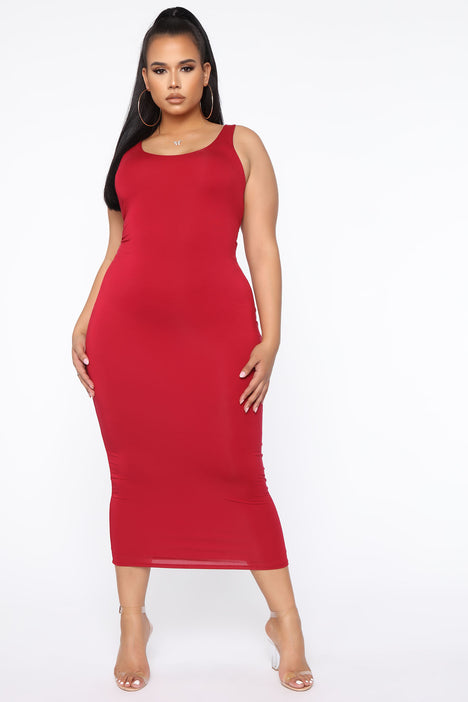Long red dress fashion nova hotsell