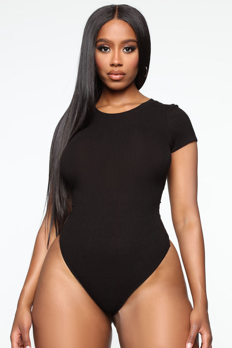 Aliza Ribbed Bodysuit - Black