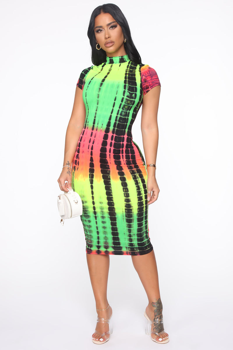 Blurred Lines Tie Dye Midi Dress - Multi Color | Fashion Nova, Dresses ...