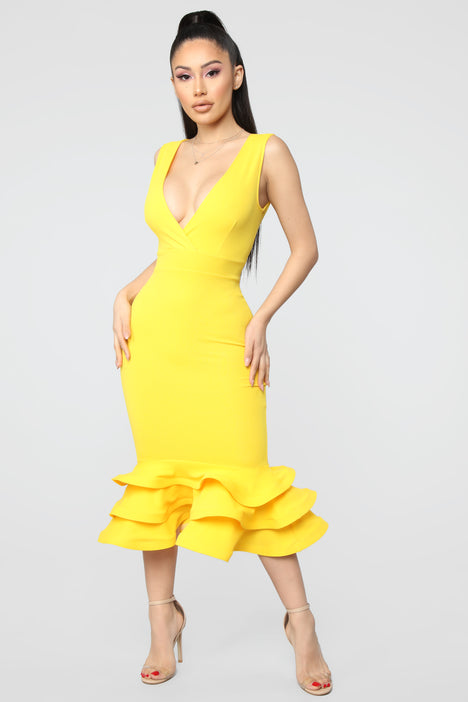 Fashion nova yellow dress clearance