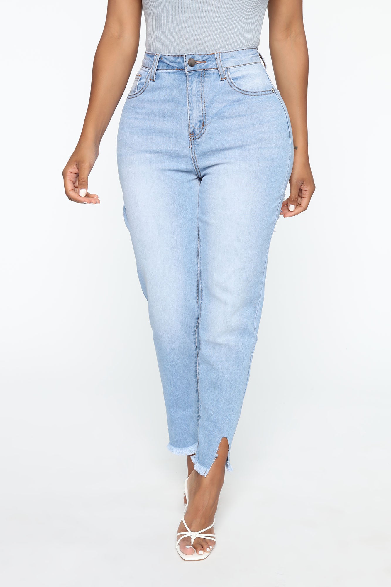 Let's Have Some Fun Cut Out Jeans - Light Blue Wash | Fashion Nova