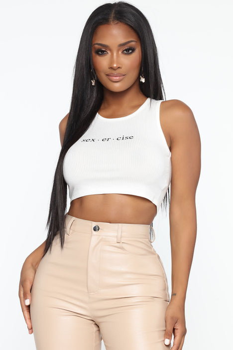White cheap exercise top