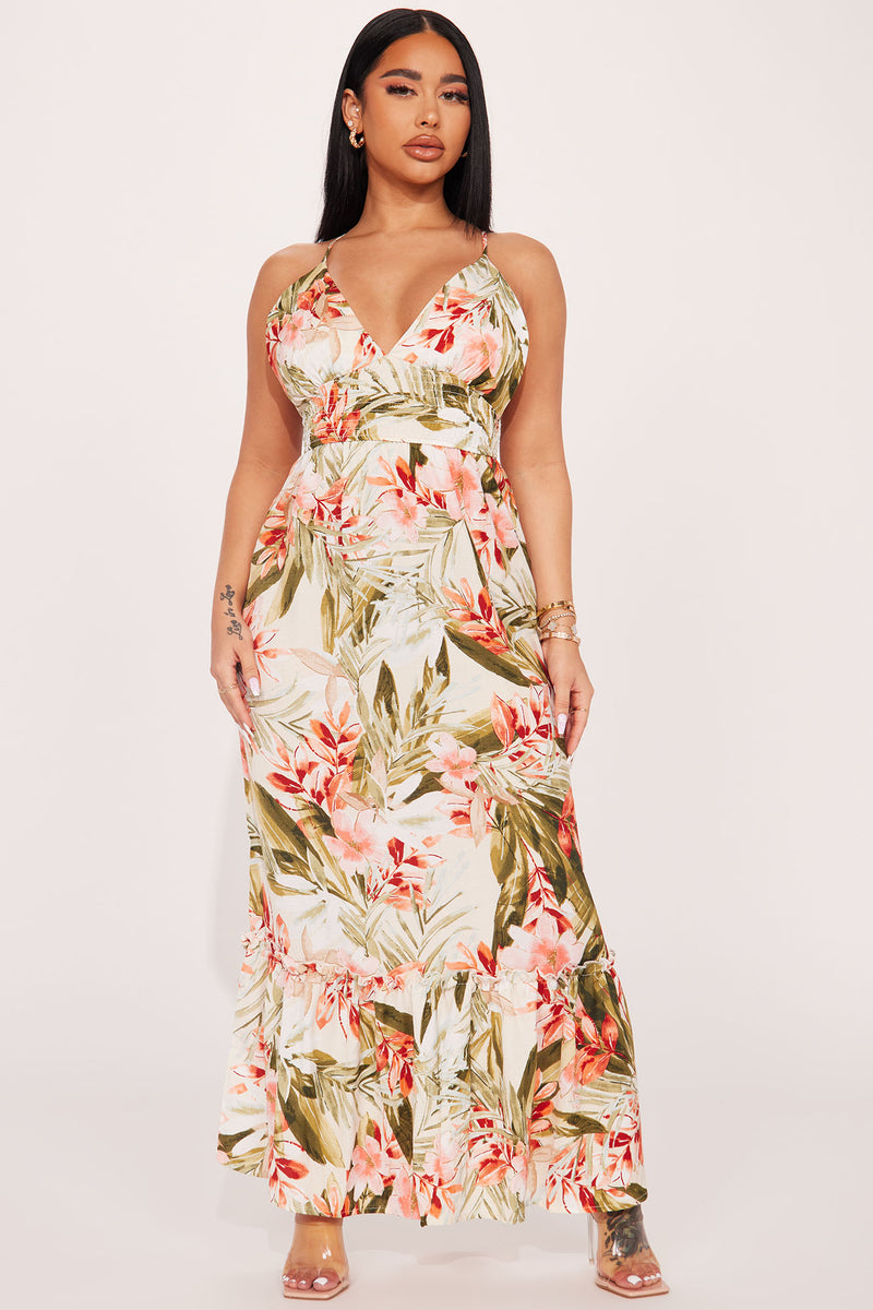 Tropical Dream Printed Maxi Dress - Ivory | Fashion Nova, Dresses ...