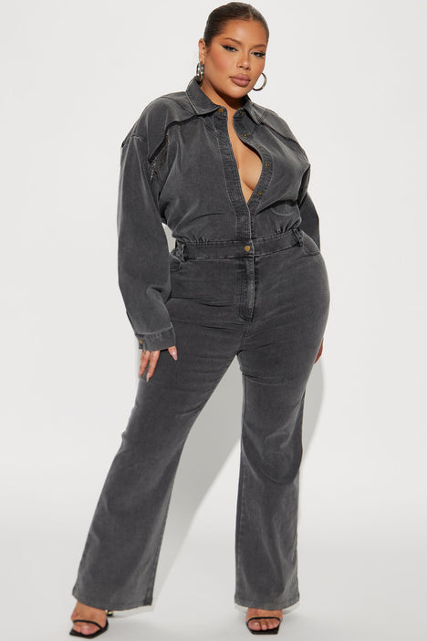 Olivia Denim Jumpsuit Black