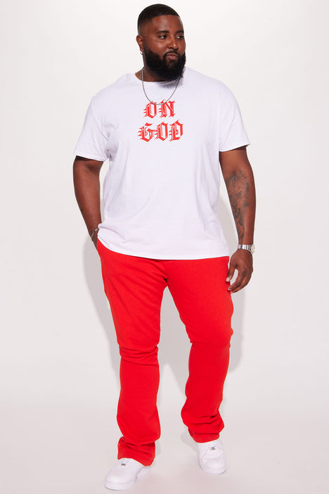 Red sales stacked sweats