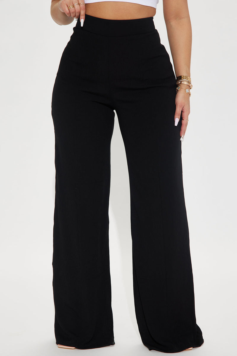 Victoria High Waisted Gauze Dress Pants - Black | Fashion Nova, Pants ...
