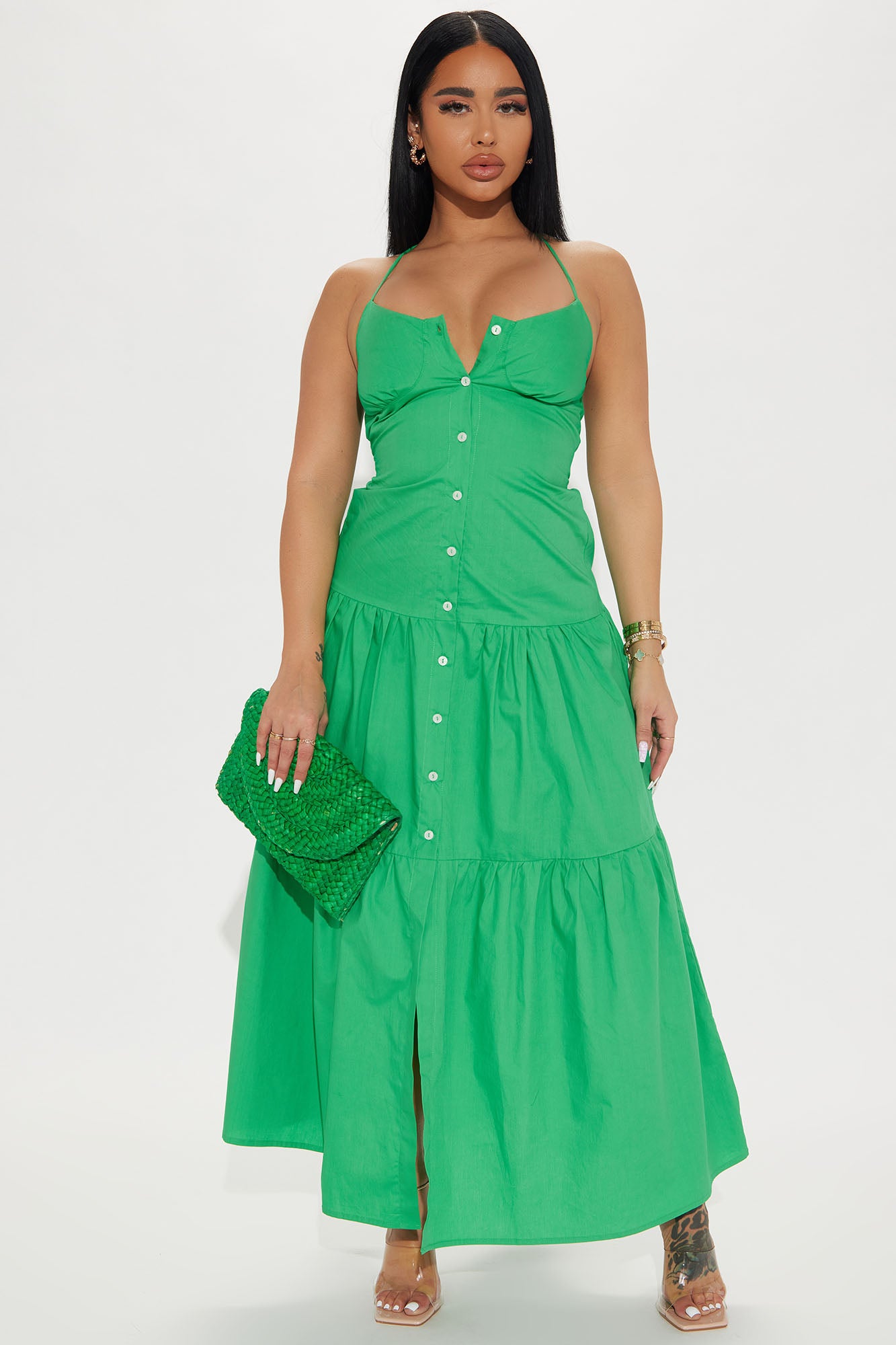 Fashion nova green maxi dress hot sale