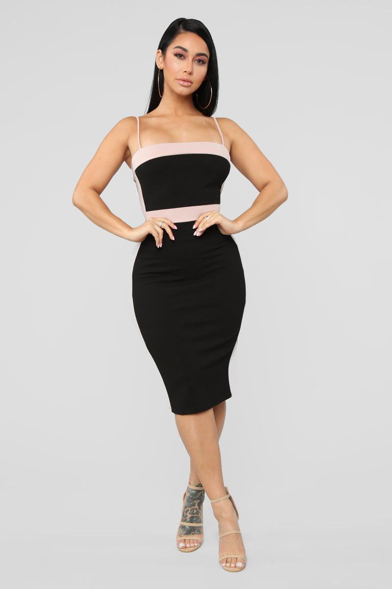 Dima Colorblock Dress - Black/Blush | Fashion Nova, Dresses | Fashion Nova