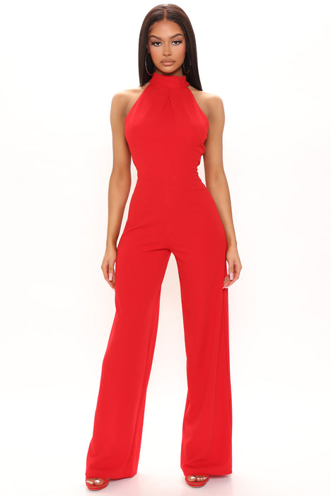 Red fashion nova jumpsuit new arrivals