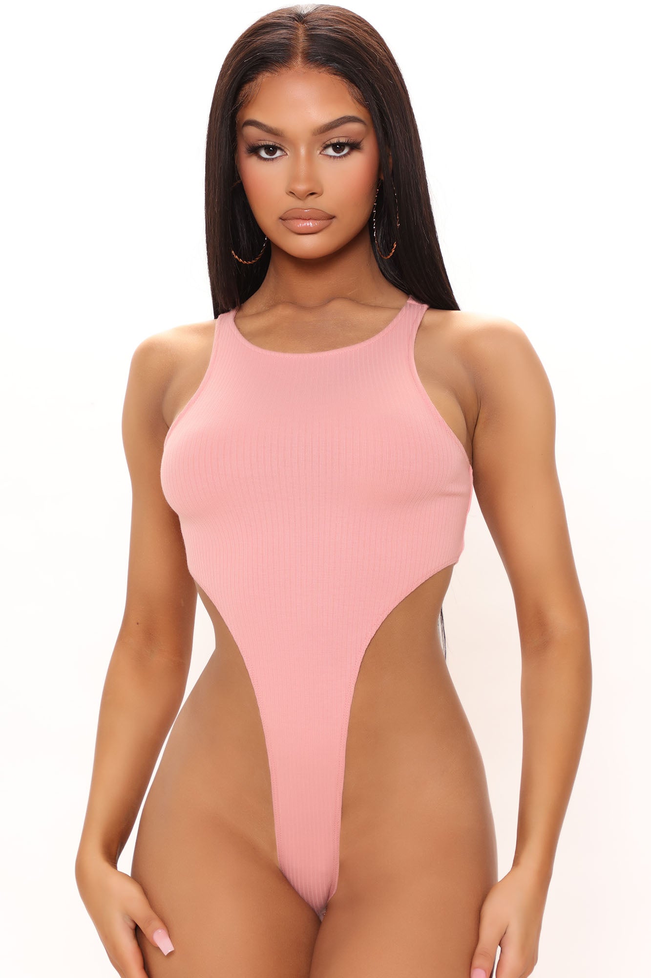 Weekend Flirt High Cut Bodysuit Rose Fashion Nova Bodysuits