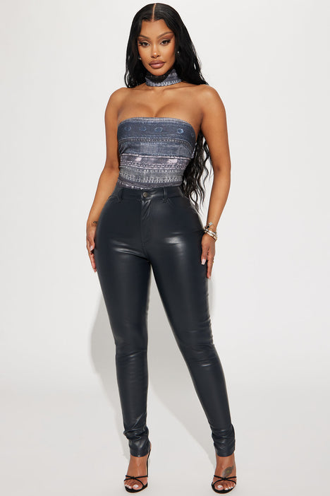 Fashion nova sales black leather pants