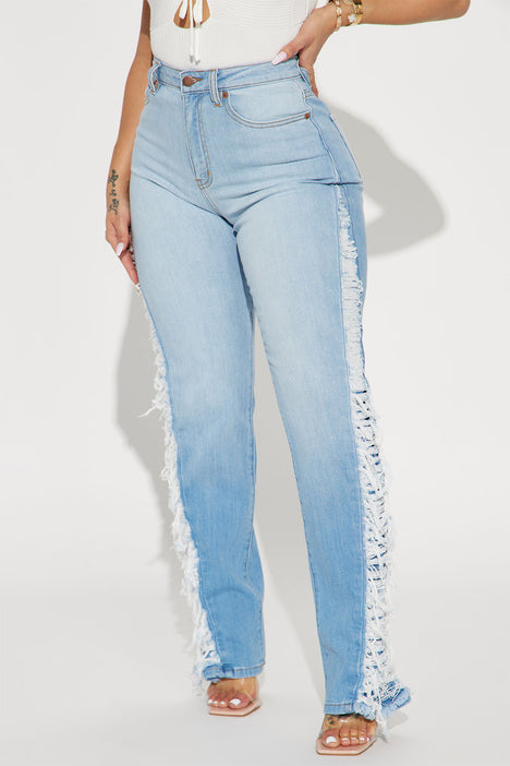 Fashion nova fringe jeans discount