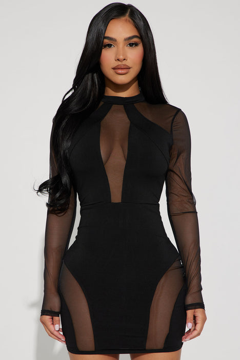 Late Nights Mini Dress Black