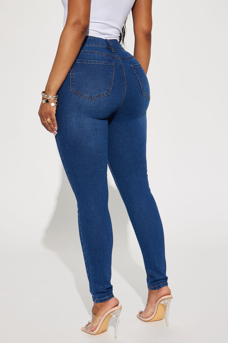 Vibe Check Curvy Stretch Skinny Jeans - Dark Wash | Fashion Nova, Jeans ...