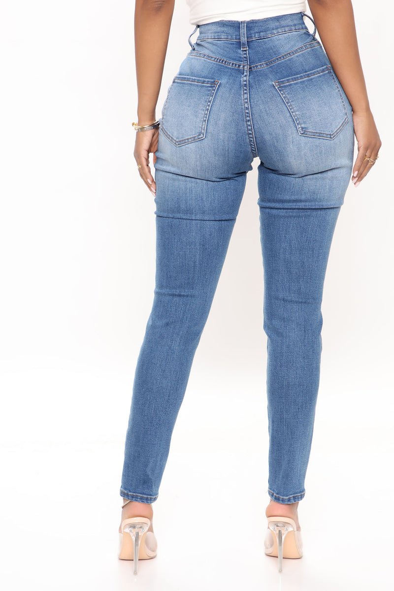 Trisha Ripped High Rise Skinny Jeans - Medium Blue Wash | Fashion Nova ...