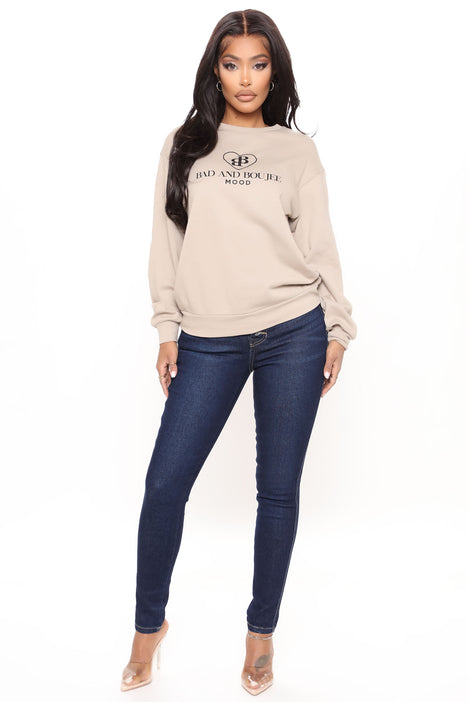 Taupe hotsell sweatshirt womens
