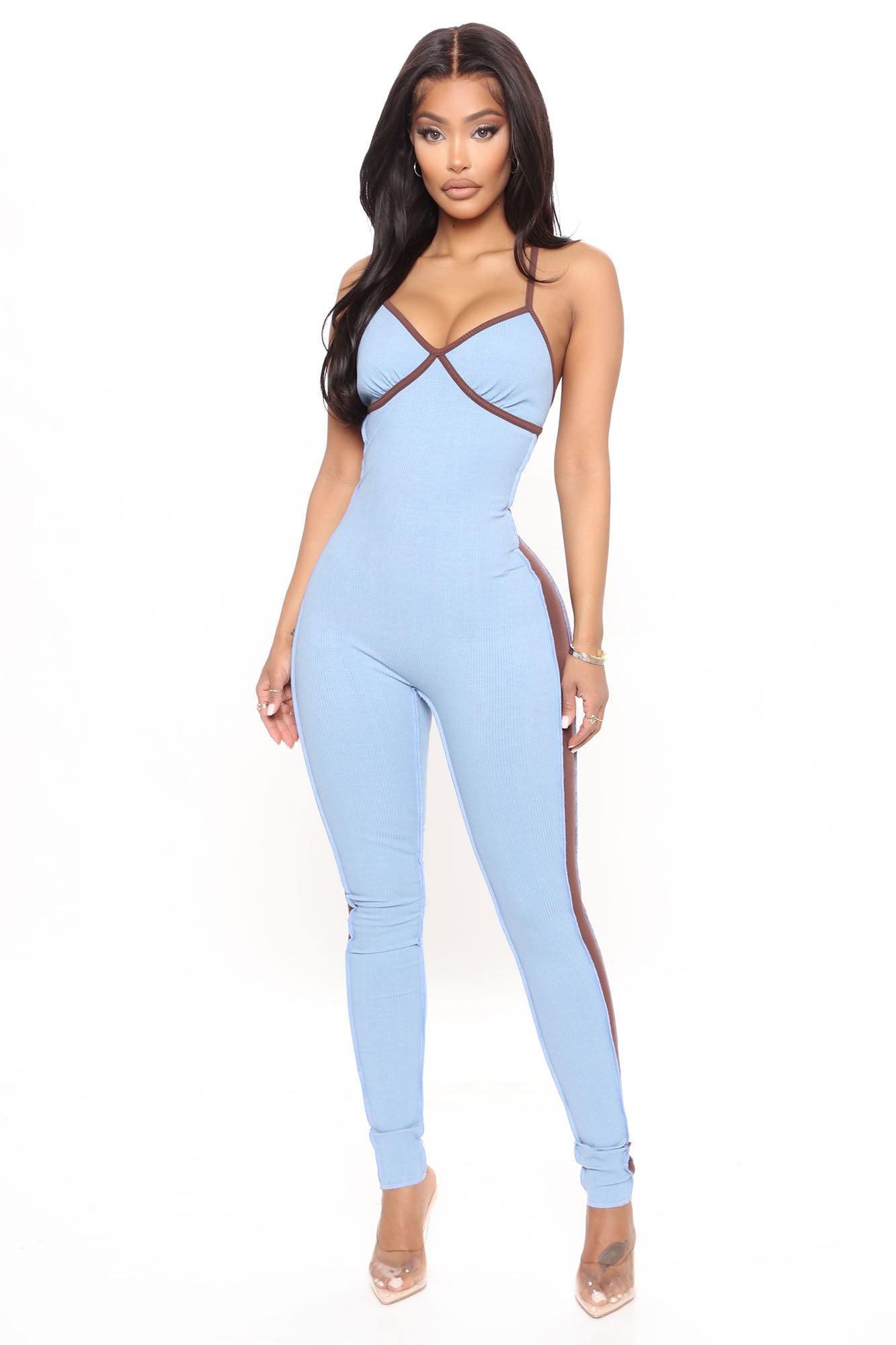 Tight deals blue jumpsuit