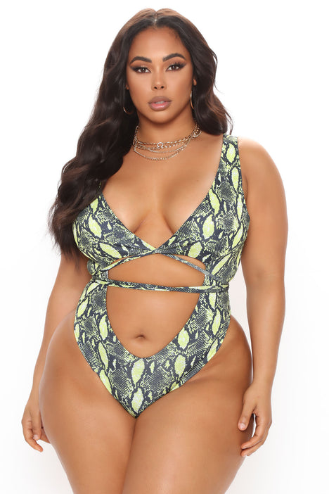 Fashion nova neon green bathing suit hot sale