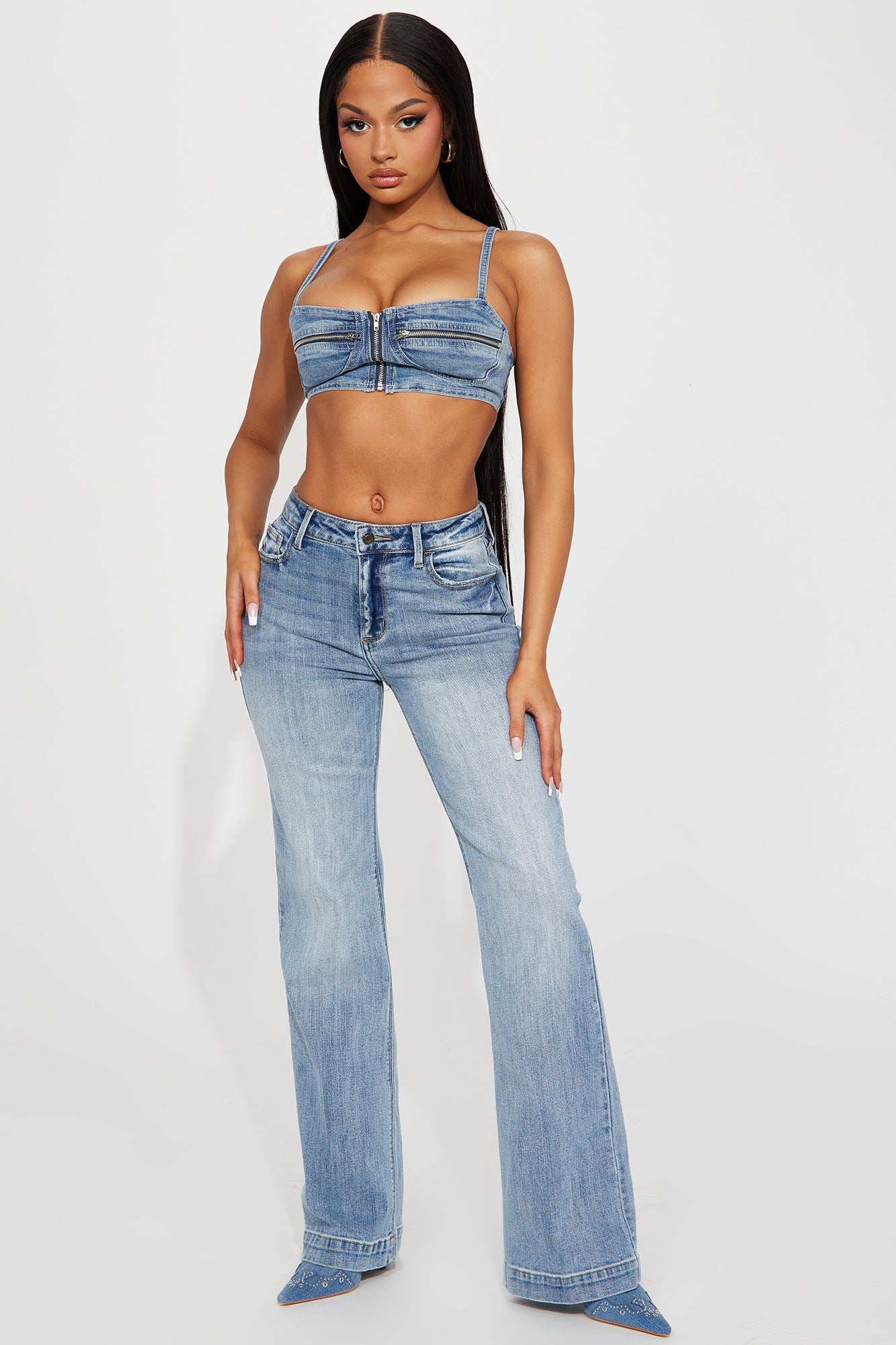 Take The Blame Stretch Bootcut Jean - Medium Wash, Fashion Nova, Jeans