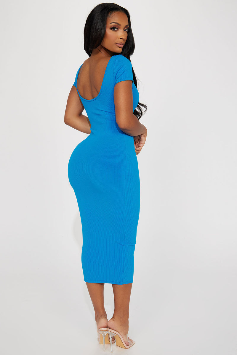 Veronica Snatched Midi Dress - Blue | Fashion Nova, Dresses | Fashion Nova