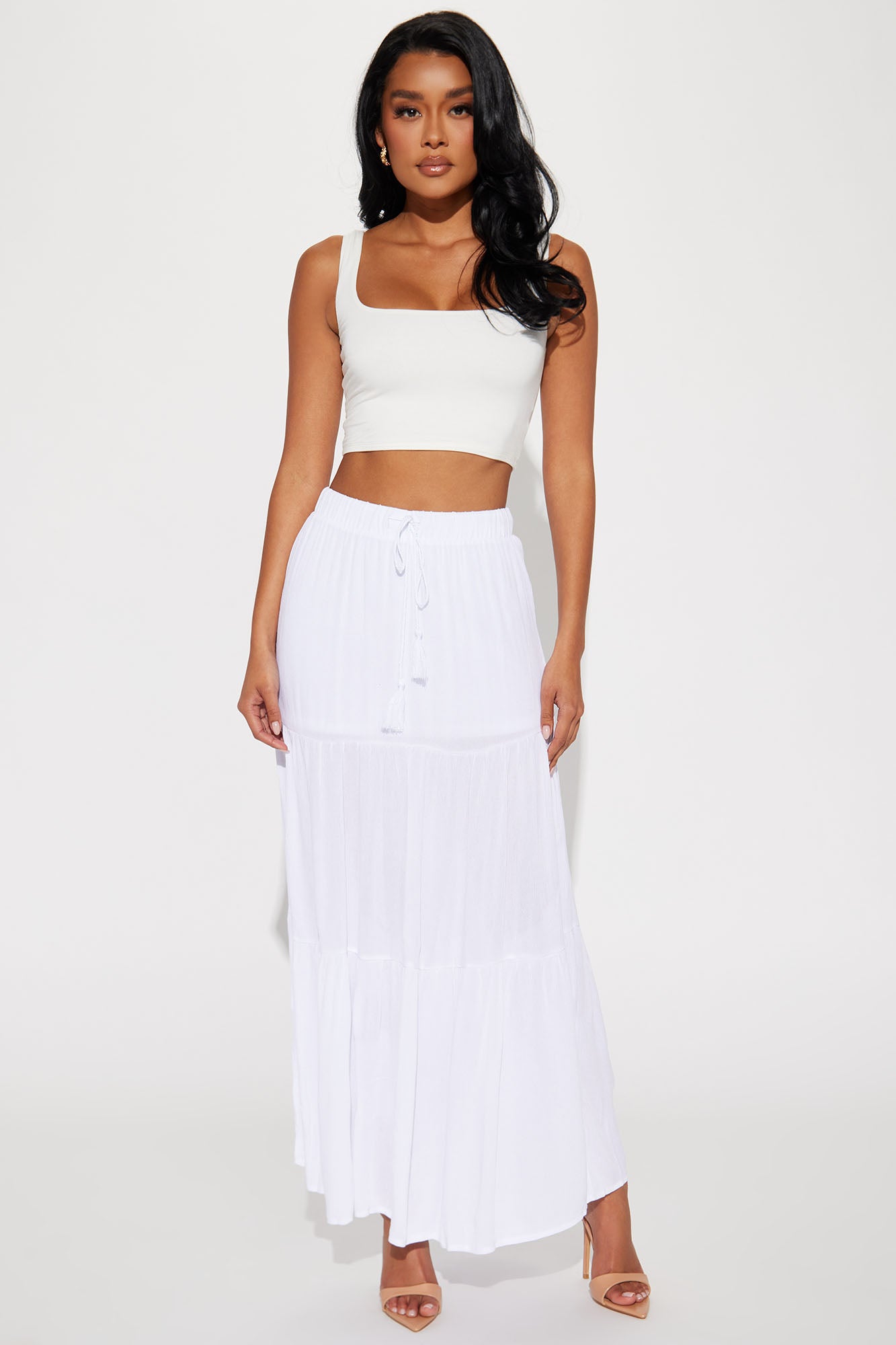 Fashion nova white maxi skirt store